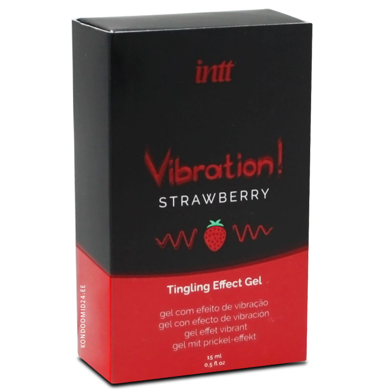 INTT Vibration Strawberry maasika maitsega vedel vibraator 15&nbsp;ml
