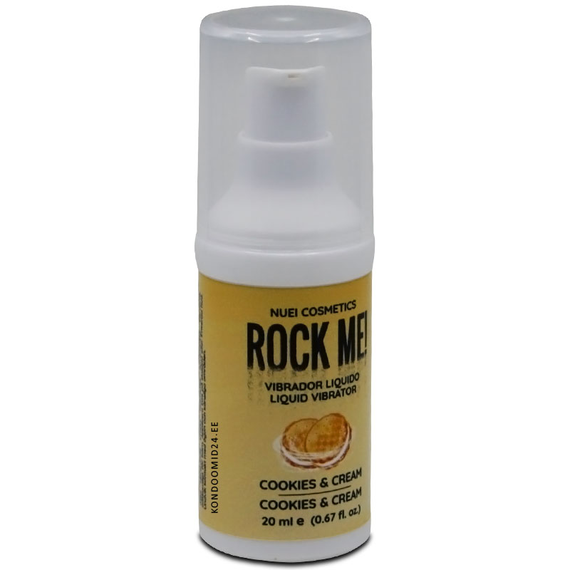 NUEI Rock Me! Сookies and Cream - vedel vibraator - küpsised ja koor - 20 ml.