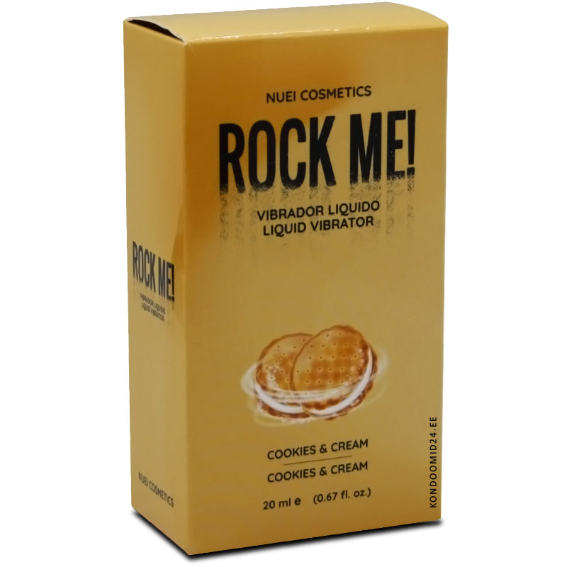 NUEI Rock Me! Cookies and Cream küpsise ja koore maitsega vedel vibraator 20&nbsp;ml