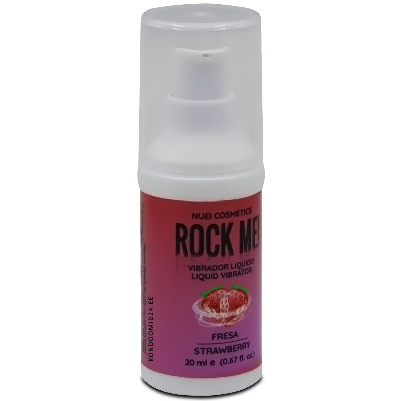 NUEI Rock Me! Strawberry vedel vibraator (maasikas), 20 ml.