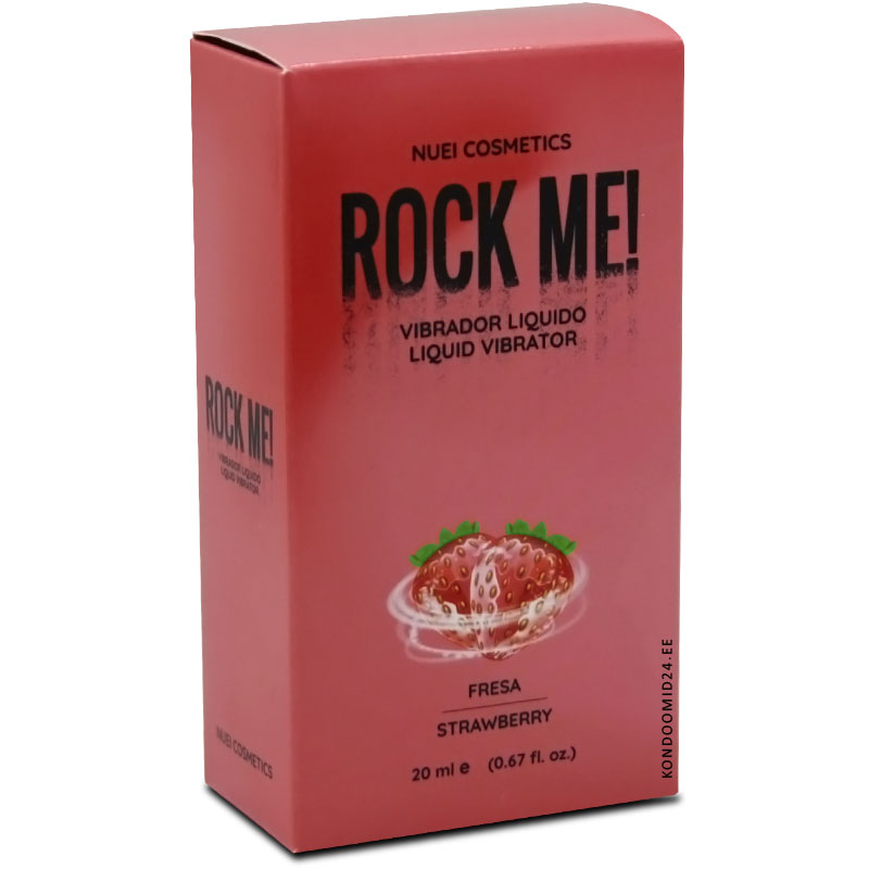 NUEI Rock Me! Strawberry maasika maitsega vedel vibraator 20&nbsp;ml