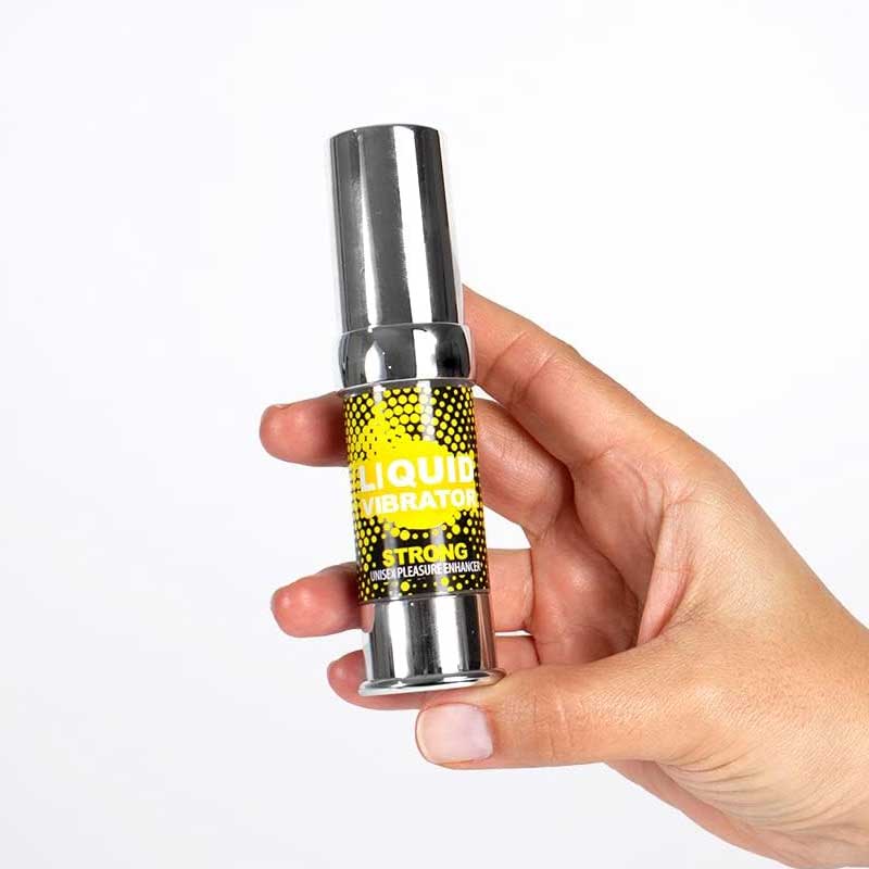 Secret Play Strong vedel vibraator 15 ml pakend ja dosaator