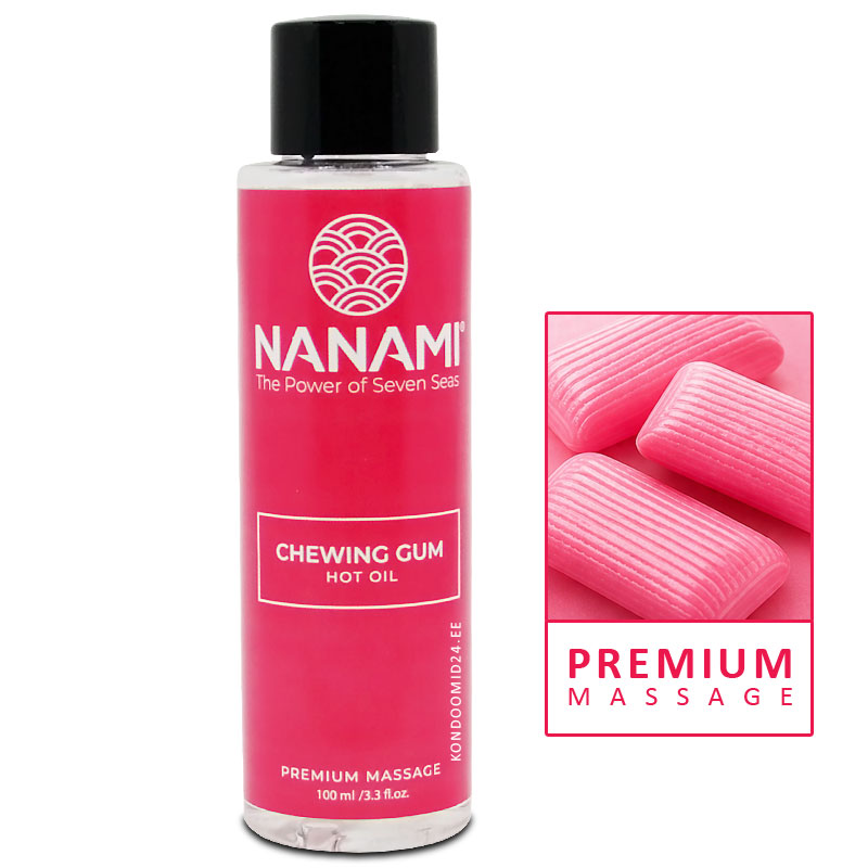 NANAMI Hot Oil Chewing Gum soojendav massaažiõli nätsu aroomiga 100&nbsp;ml