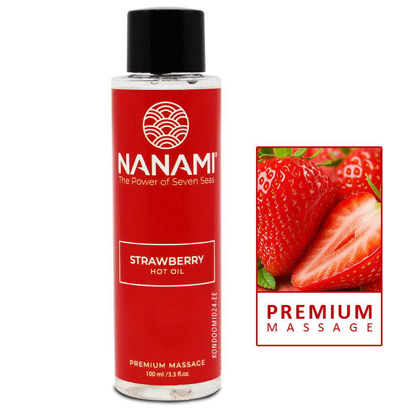 NANAMI Hot Oil Strawberry soojendav massaažiõli magusa maasika aroomiga 100&nbsp;ml
