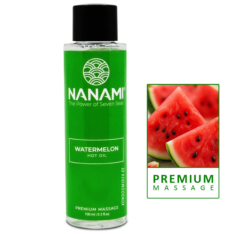 NANAMI Hot Oil Watermelon soojendav massaažiõli suvise arbuusi aroomiga 100&nbsp;ml